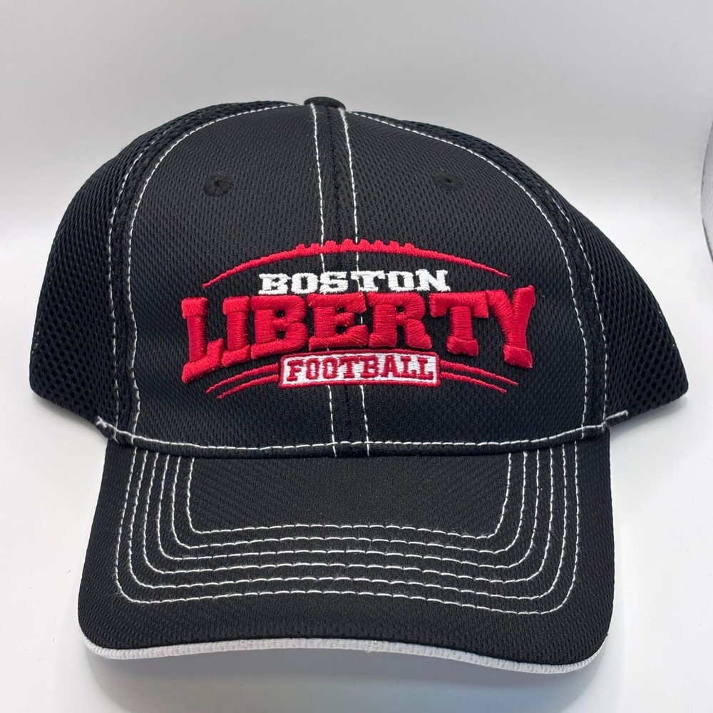 Pacific Headwear 455M Hat Unisex SM-MED Black Boston Liberty Football Mesh Cap